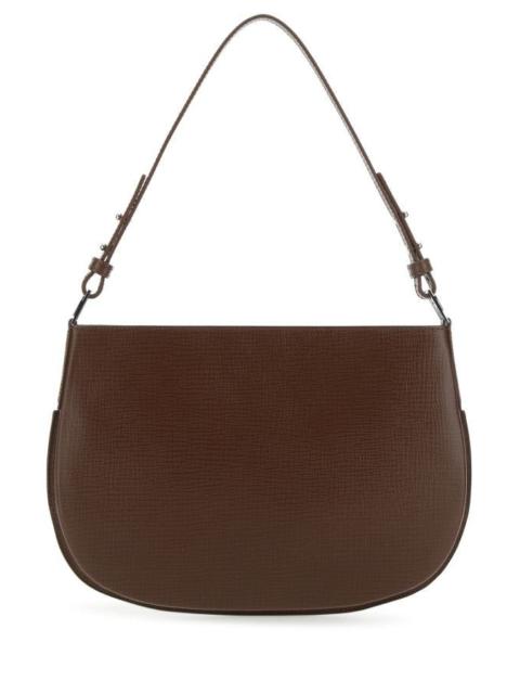 BY FAR Brown leather Issa shoulder bag