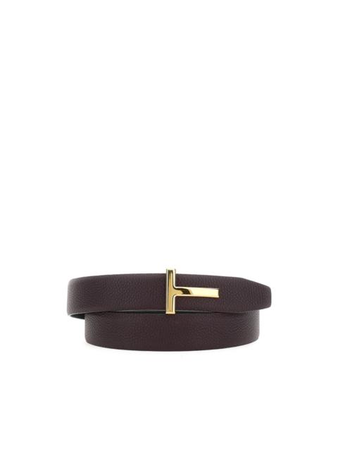 TOM FORD grained leather T-buckle belt