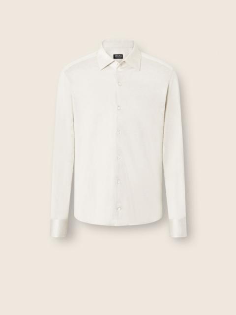 ZEGNA SILK LINEN AND COTTON SHIRT
