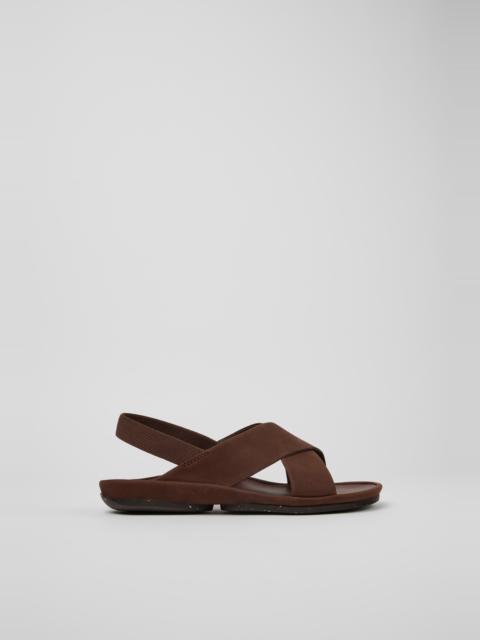 CAMPERLAB Brown Nubuck Sandals for Women.