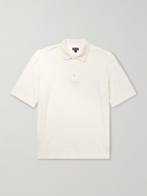ZEGNA Cotton and Silk-Blend Polo Shirt