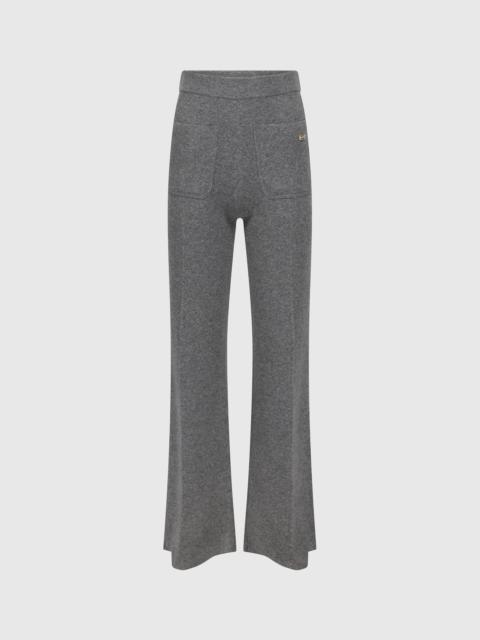 Victoria Beckham Alina Knitted Trouser In Mid Grey