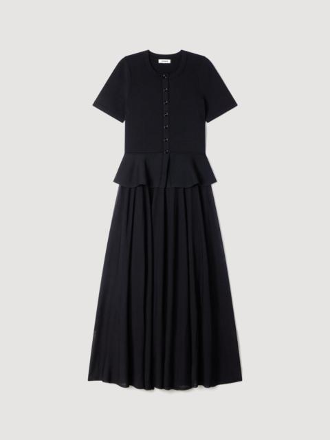 Sandro PEPLUM KNIT MAXI DRESS
