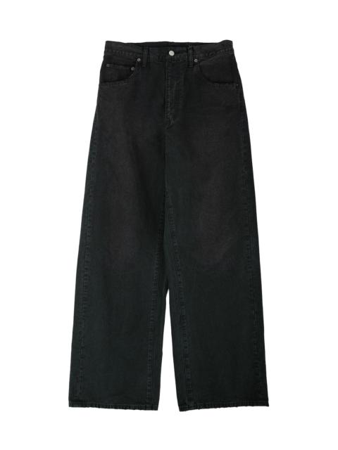 ssstein Sulfur Dyed Oxford Vintage Wide Pants Black