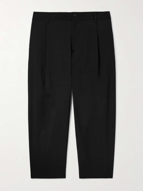 Tapered Pleated Wool Trousers