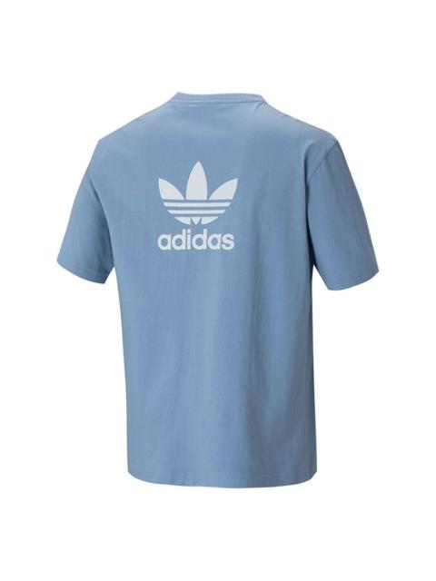 adidas originals B+f Trefoil Tee Logo Sport Round Neck Short Sleeves T Shirt Men s Blue H37747