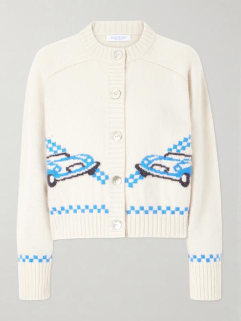 CALLE DEL MAR Embroidered Cashmere Cardigan