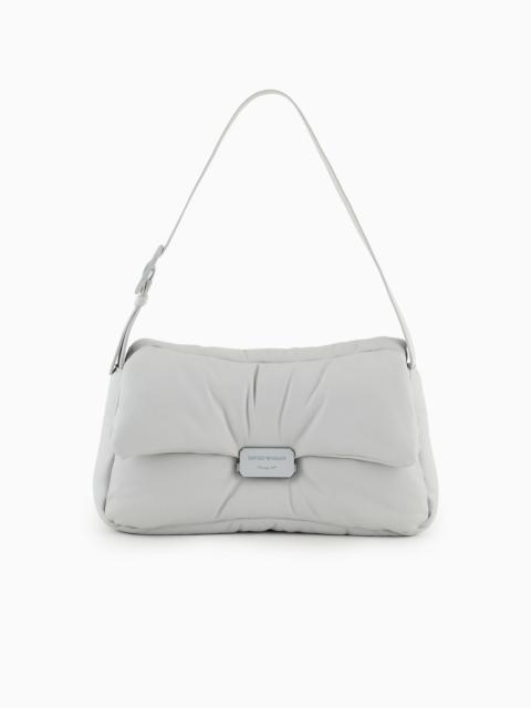 Oversized baguette shoulder bag in puffy nappa leather