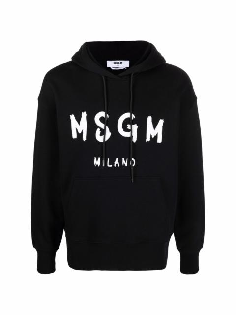 MSGM long-sleeved logo print hoodie