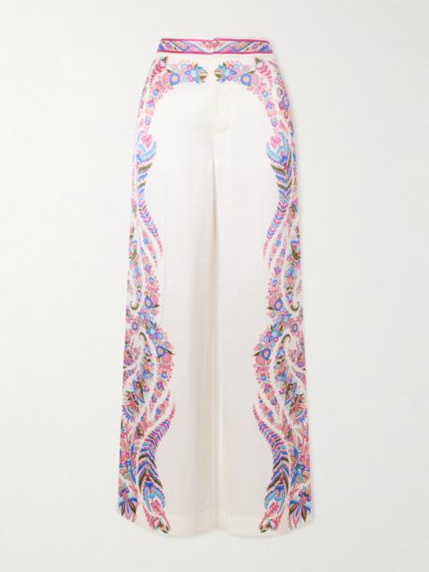 Etro Floral-print Crepe Wide-leg Pants