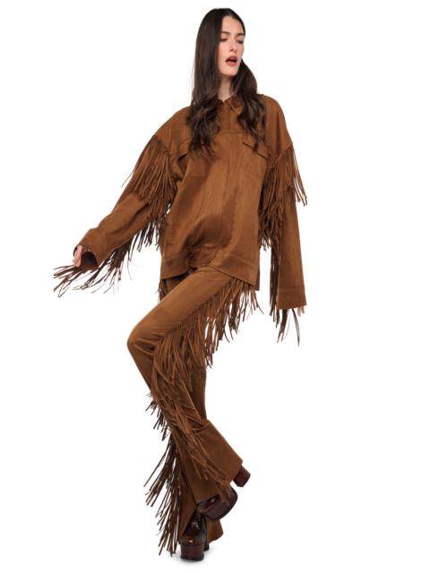 NORMA KAMALI FRINGE SPAT JEANS