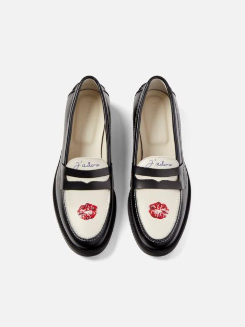 DUKE + DEXTER Wilde Swarovski Crystals Kiss Penny Loafer - Women's