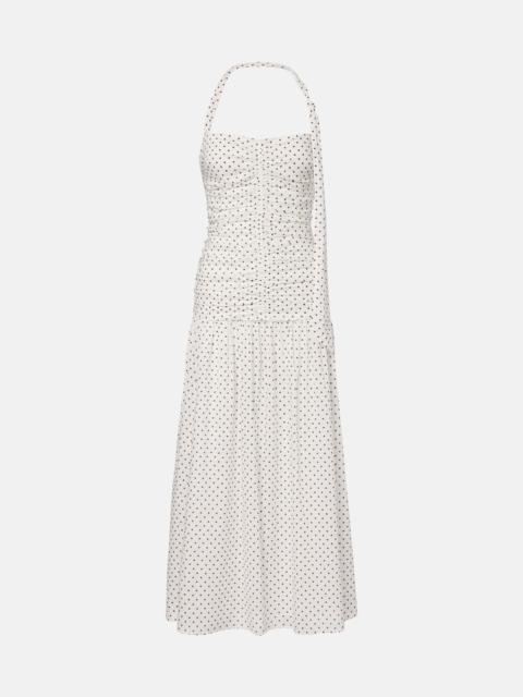 POSSE Edie polka-dot halterneck midi dress