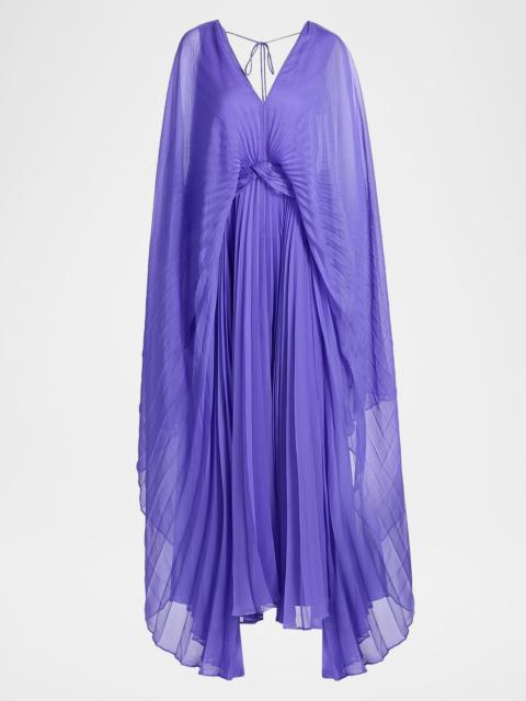 Acler Darnhill Pleated Cape Maxi Dress