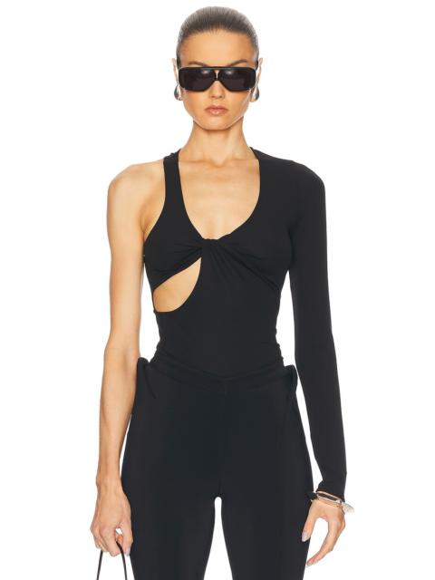 courrèges Twist Asymmetrical Jersey Top