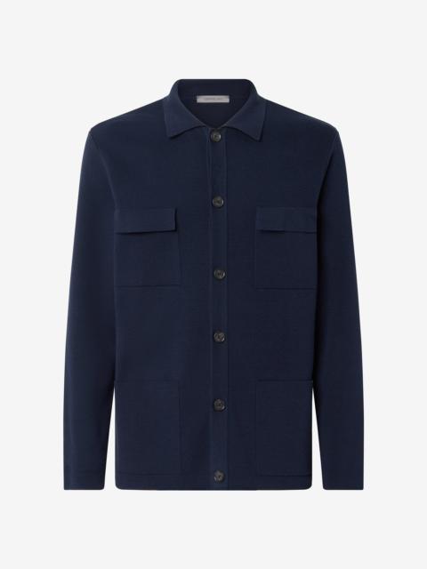 CORNELIANI Blue cotton knit shirt