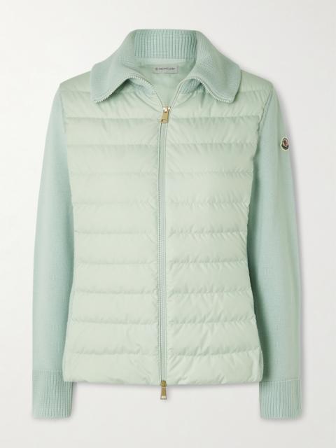 Moncler Wool And Padded Quilted Shell Down Cardigan