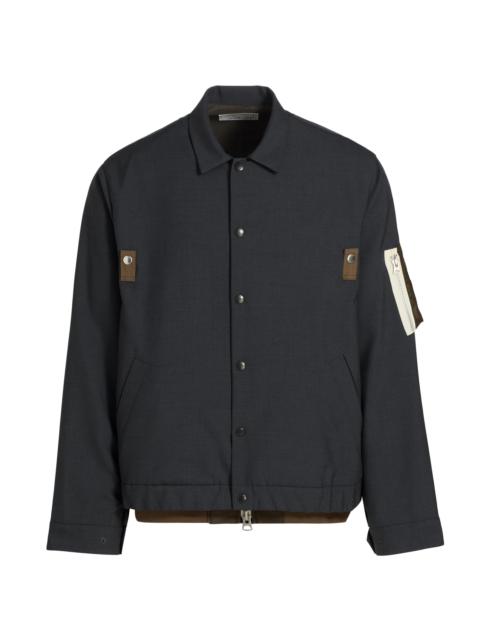 sacai Men's Suiting Nylon Twill Blouson Jacket - Gray