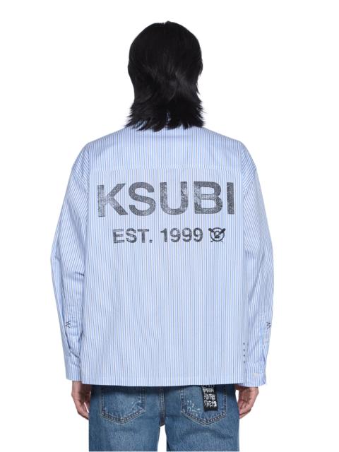 Ksubi LANLEY LS SHIRT OCEAN STRIPE