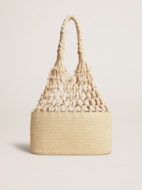 Golden Goose Lido bag in raffia and braided cotton macramé