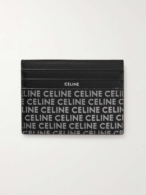 CELINE Logo-Print Embellished Leather Cardholder
