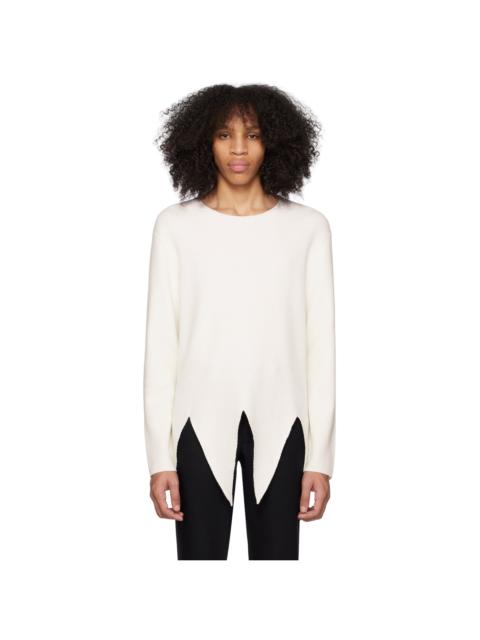 Comme des Garçons Homme Plus White Serrated Sweater