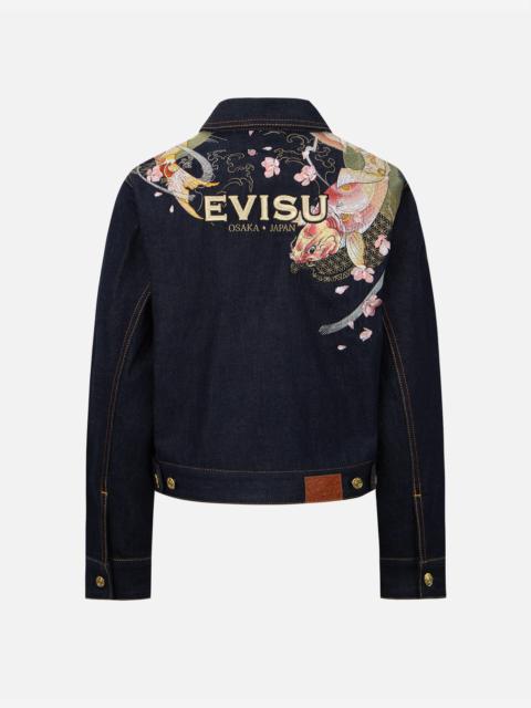 EVISU TATTOO KOI AND SAKURA EMBROIDERY DENIM JACKET