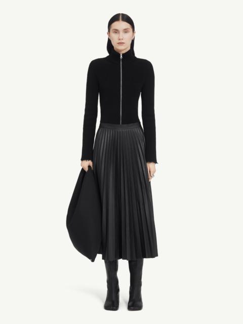 MM6 Maison Margiela Pleated Faux Leather Midi Skirt