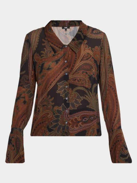 PAIGE Rosalinda Paisley Button-Front Blouse