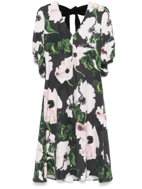 STINE GOYA Umber Windflower volume-sleeves midi dress