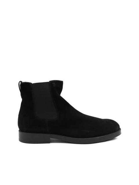 elastic-panel suede boots