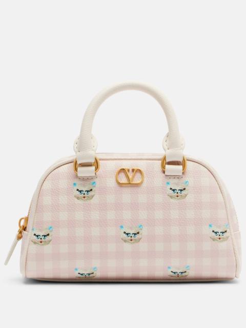 Valentino Gingham leather tote bag