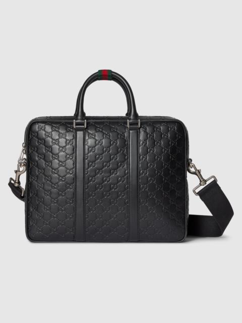GUCCI GG Emblem large briefcase