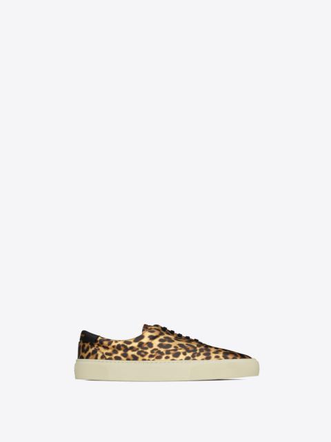 SAINT LAURENT venice sneakers in shiny leopard-print leather