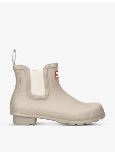 HUNTER Original logo-print rubber Chelsea ankle boots