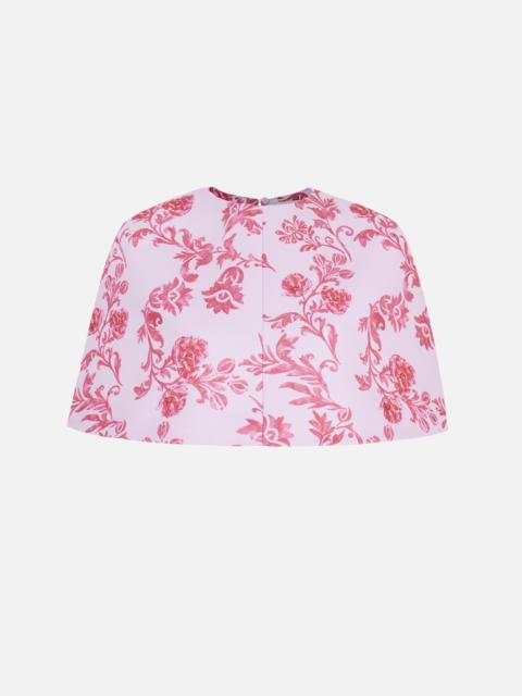 EMILIA WICKSTEAD Virginie Cape In Pink Floral Damask Taffeta Faille