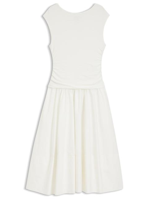 BOSS STRUCTURED-JERSEY DRESS WITH POPLIN SKIRT