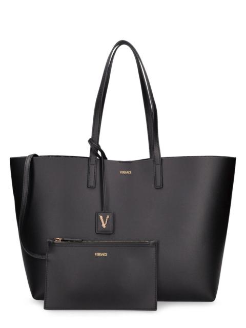 Leather tote bag