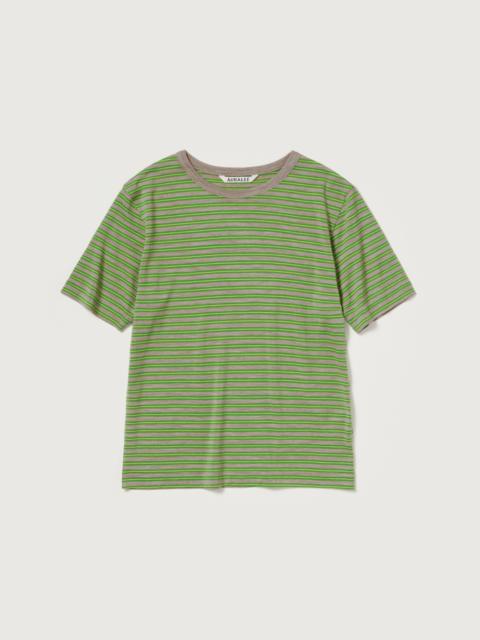 AURALEE SOFT SMOOTH WOOL STRIPE JERSEY TEE