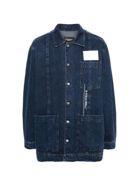 logo-print denim jacket