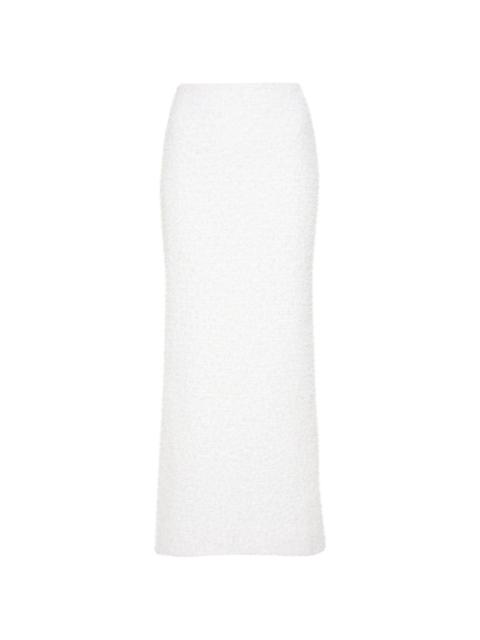 metallic-threading maxi skirt