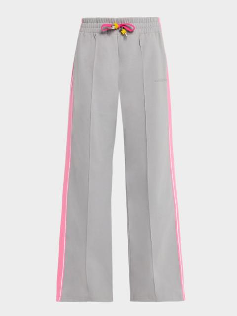CASABLANCA Striped Pintuck Stretch Cotton Pants