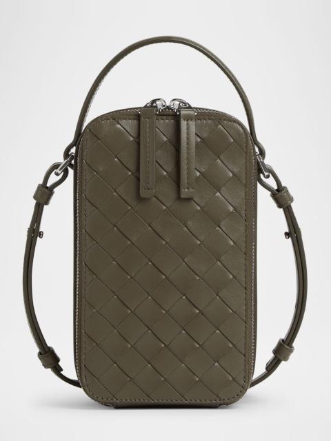 Bottega Veneta Men's Getaway Leather Crossbody Phone Pouch