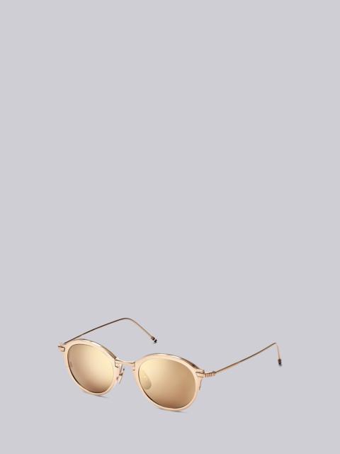 Thom Browne White Gold & Dark Brown Sunglasses