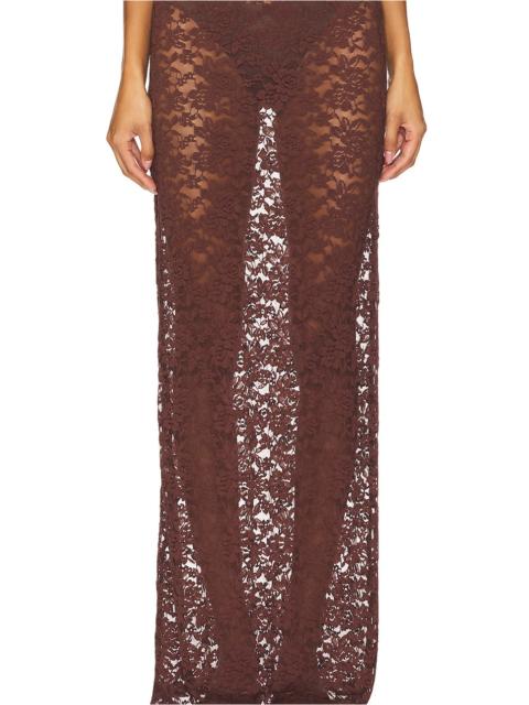 LIONESS Black Swan Lace Maxi