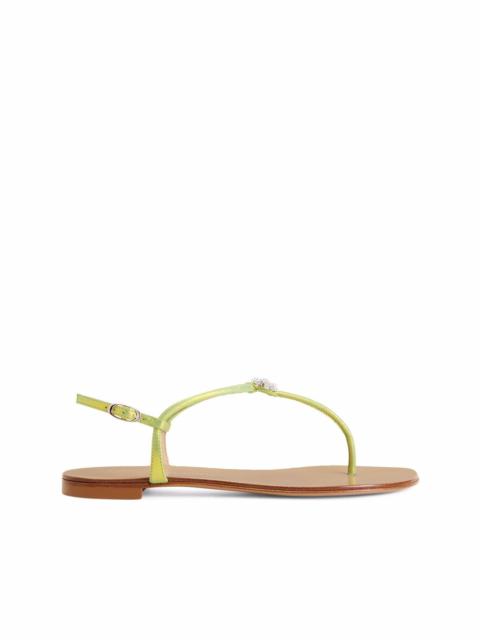 Giuseppe Zanotti Hollie Crystal leather flip flops