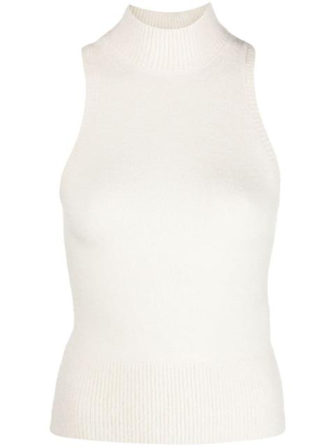 PATOU mock-neck sleeveless knitted top