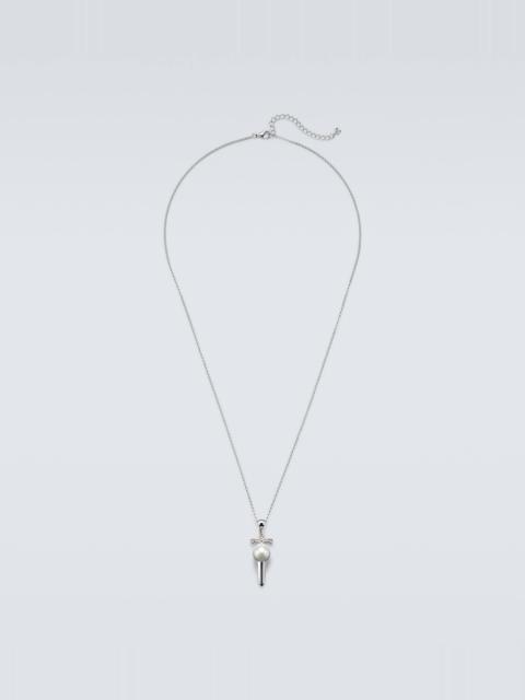 MATEO Sterling silver pendant necklace with pearl