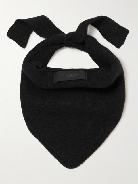 JACQUEMUS Logo-appliquéd Brushed-knit Scarf
