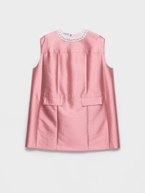 Prada Embroidered double shantung dress